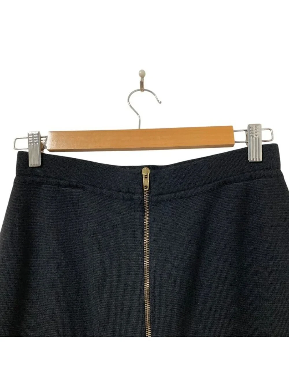 Chanel Back Zip Knit Tight Long Skirt 02 Black